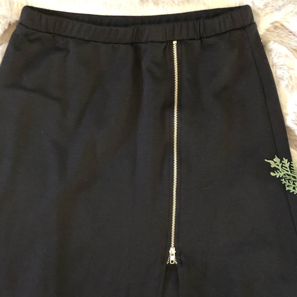 🔴 Gothic Emo Punk Long Black Maxi Skirt w/ Zip M - Picture 3 of 6
